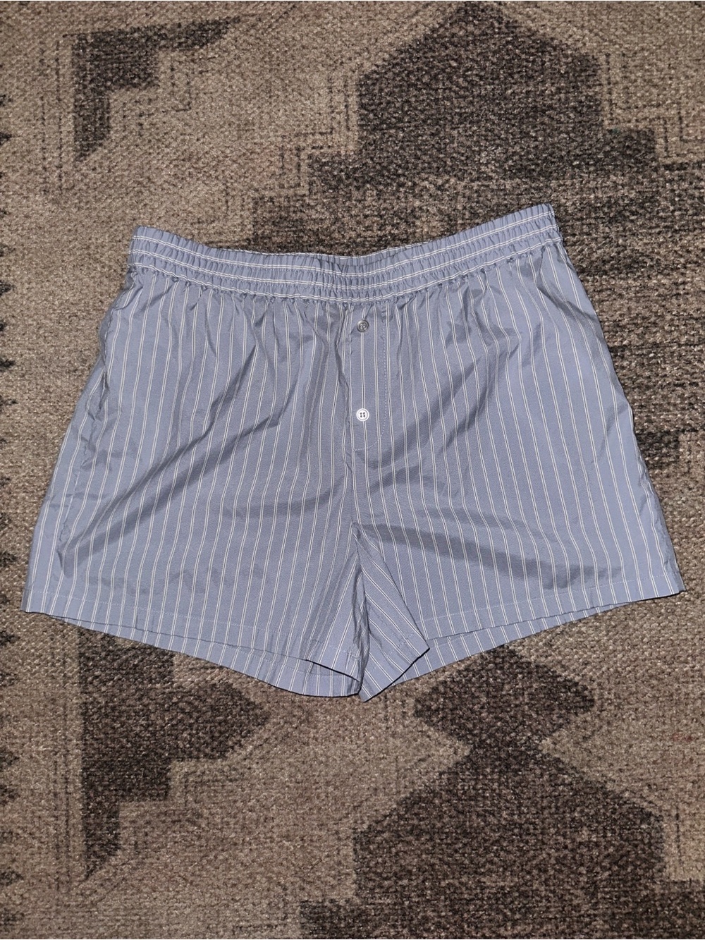 Sincerely Jules Light Blue Pinstripe Athletic Boxer Shorts